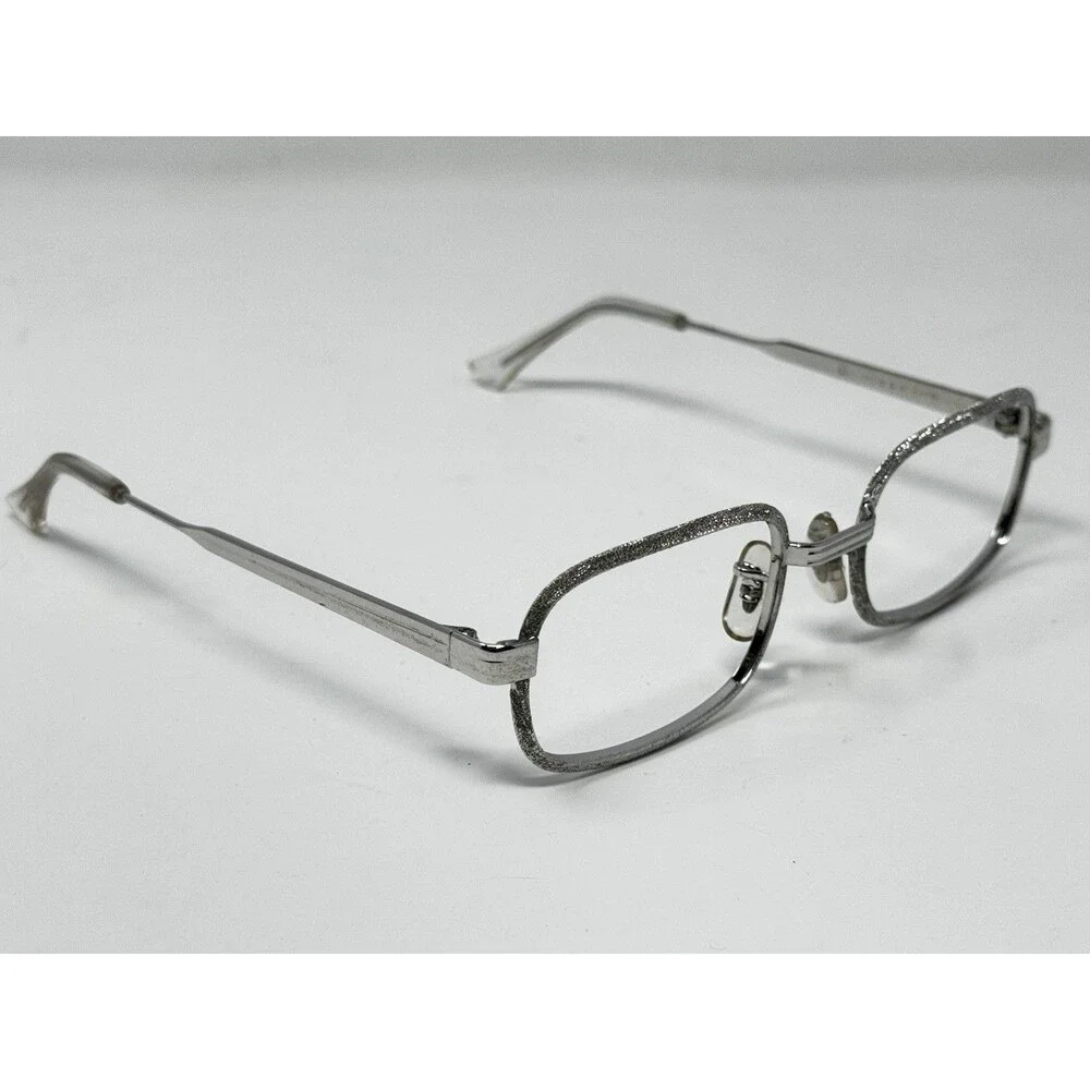 1970s Allan U.S.A. Silver Glitter New Old Stock Eyeglass Frames 45-17-135